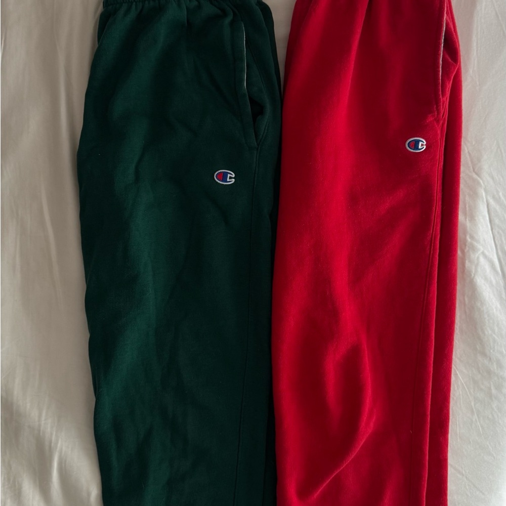 Champion Red and Green Sweatpants